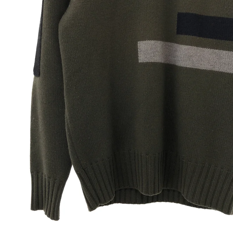 JIL SANDER / ジルサンダー | ウール パネル切替 クルーネックニット | 46 | メンズ