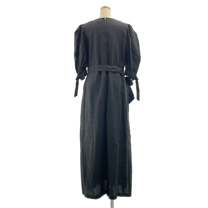 HYKE / ハイク | 2022SS | linen short sleeve maxi dress / リネン ショートスリーブ マキシドレス | 1 | レディース