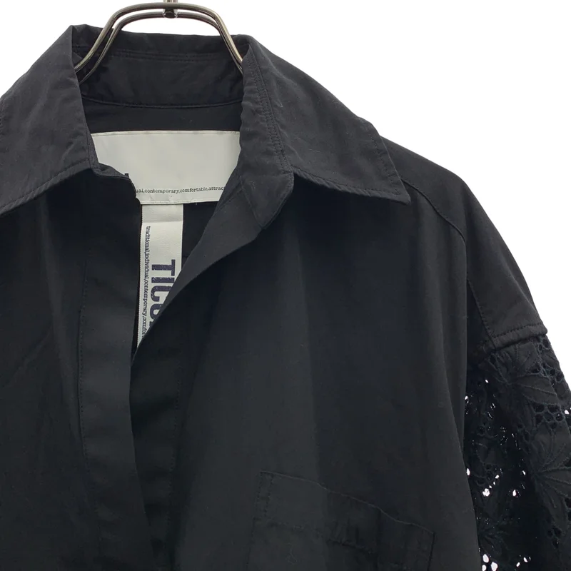 TICCA / ティッカ | レースパフスリーブシャツワンピース | F | レディース