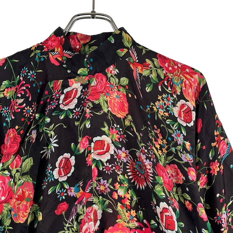 COMME des GARCONS COMME des GARCONS / コムコム | 2021SS | ポリエステル 総柄 アシンメトリー チャイナ ジャケット | XS | レディース