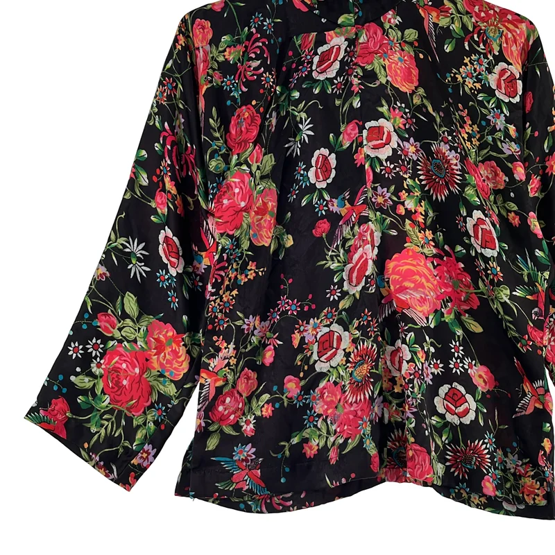 COMME des GARCONS COMME des GARCONS / コムコム | 2021SS | ポリエステル 総柄 アシンメトリー チャイナ ジャケット | XS | レディース