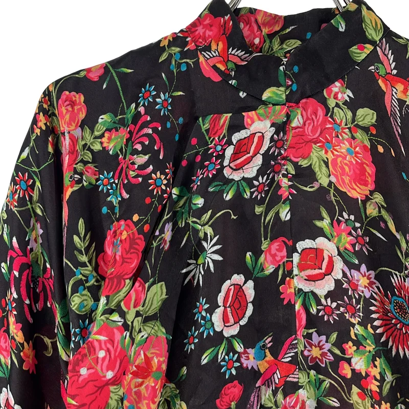 COMME des GARCONS COMME des GARCONS / コムコム | 2021SS | ポリエステル 総柄 アシンメトリー チャイナ ジャケット | XS | レディース