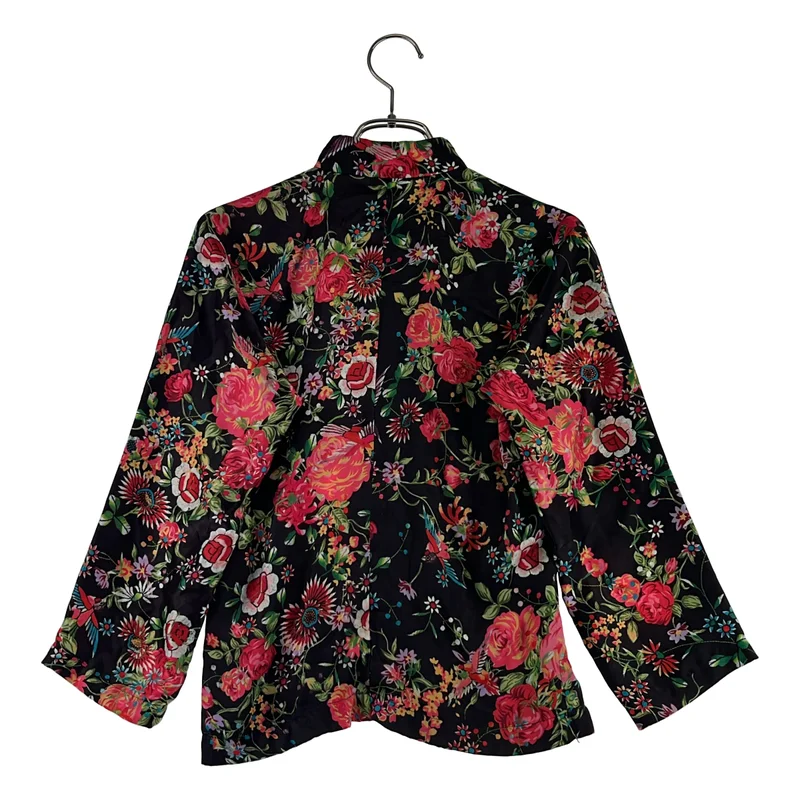 COMME des GARCONS COMME des GARCONS / コムコム | 2021SS | ポリエステル 総柄 アシンメトリー チャイナ ジャケット | XS | レディース