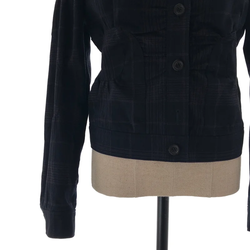 ISSEY MIYAKE / イッセイミヤケ | チェック パッチワーク ギャザー ジャケット | 3 | レディース