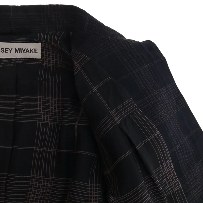 ISSEY MIYAKE / イッセイミヤケ | チェック パッチワーク ギャザー ジャケット | 3 | レディース