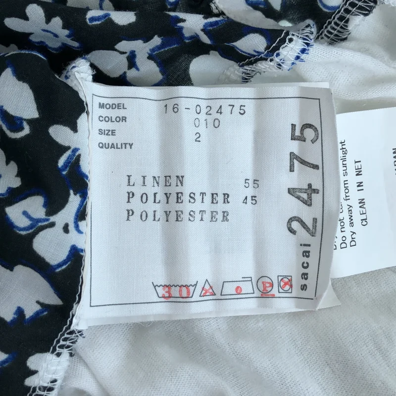 sacai / サカイ | バックギャザー切り替え Tシャツ | 2 | レディース