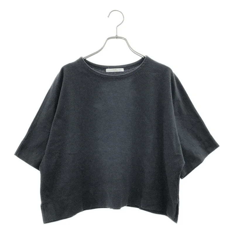 PLEATS PLEASE ISSEY MIYAKE / プリーツプリーズイッセイミヤケ | コットン サイドスリット クロップド カットソー | 3 | レディース