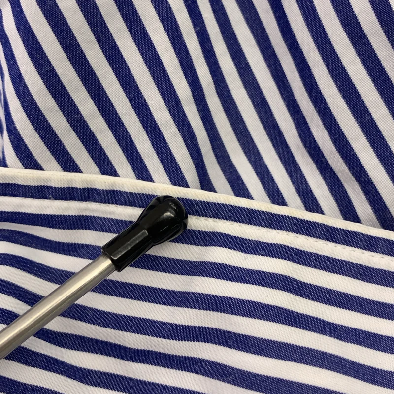 PLAY COMME des GARCONS / プレイコムデギャルソン | コットン ストライプ ロゴ刺しゅう シャツ | S | レディース