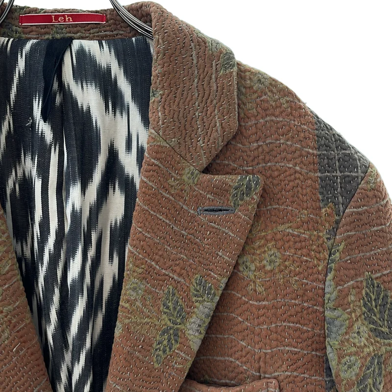 Leh / レー | コットン フラワープリント ロングテーラードジャケット | L | メンズ