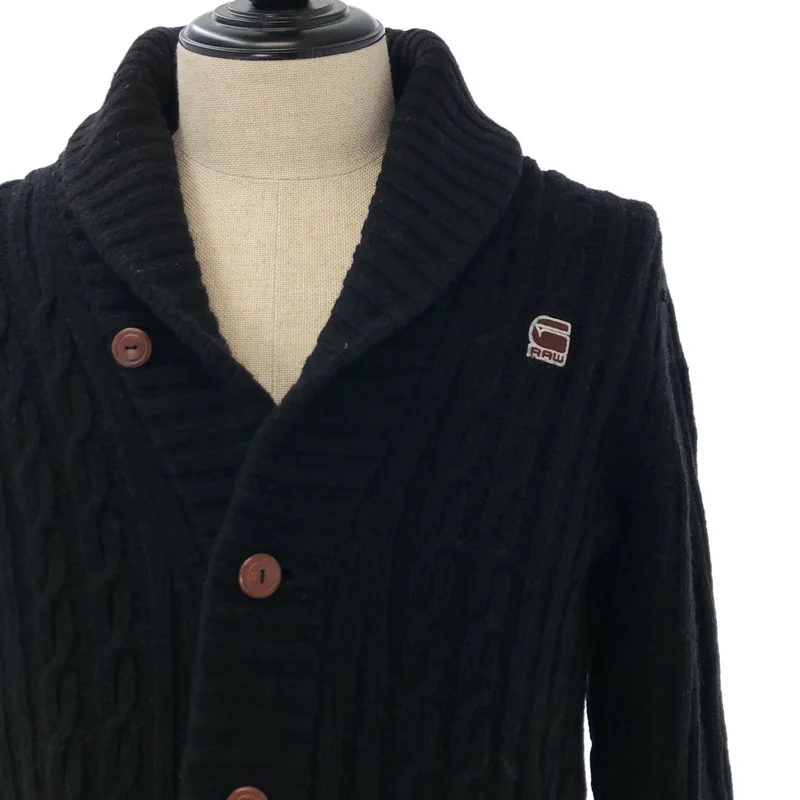 G-STAR RAW / ジースターロー | ウール ワンポイントロゴ ケーブル ニット カーディガン | S | メンズ