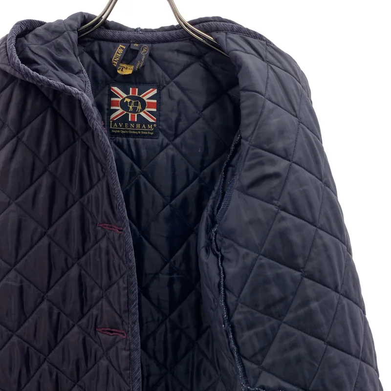 LAVENHAM / ラベンハム | キルティング ロゴボタン コート フーディ | 38 | レディース