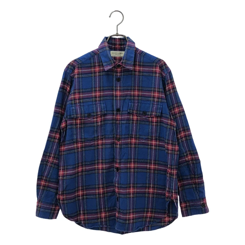 SAINT LAURENT PARIS / サンローランパリ | 2016年製 | エディ期 コットン チェック フランネルシャツ | S | メンズ