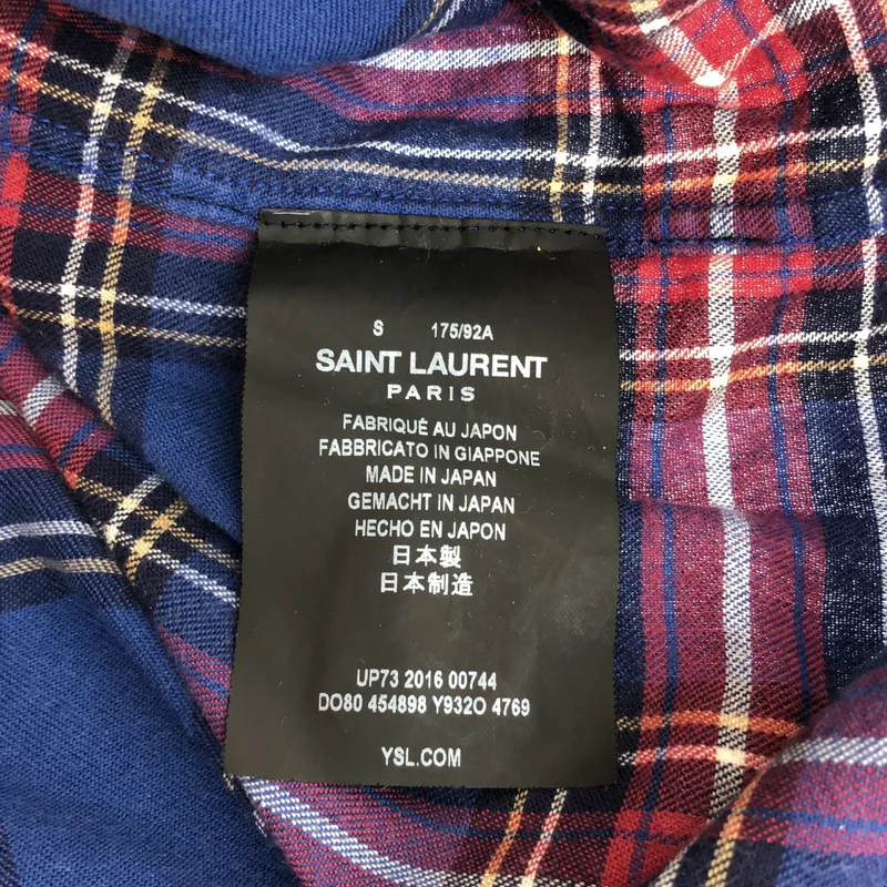 SAINT LAURENT PARIS / サンローランパリ | 2016年製 | エディ期 コットン チェック フランネルシャツ | S | メンズ