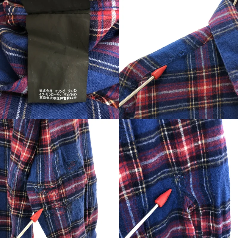 SAINT LAURENT PARIS / サンローランパリ | 2016年製 | エディ期 コットン チェック フランネルシャツ | S | メンズ