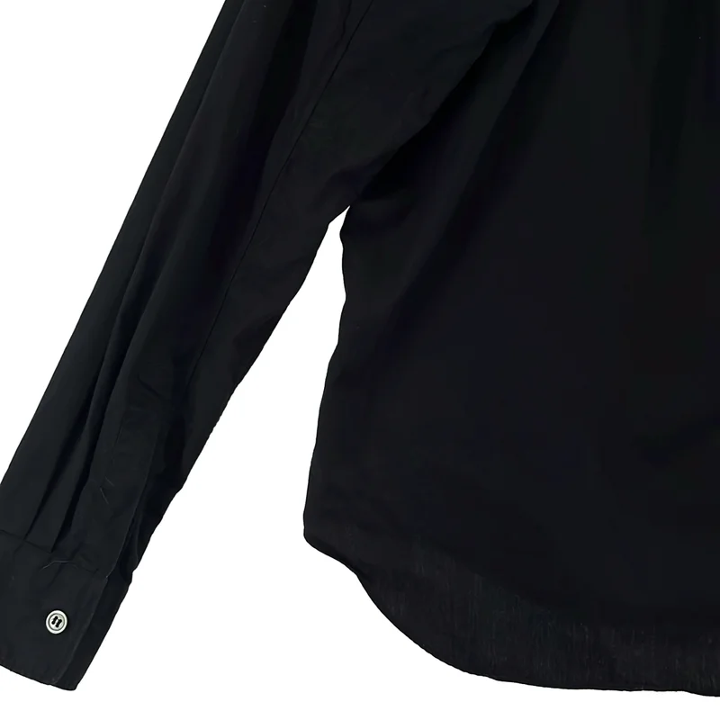 BLACK COMME des GARCONS / ブラックコムデギャルソン | 2016AW | コットン  スナップボタン装飾 レギュラーカラーシャツ | XS | レディース