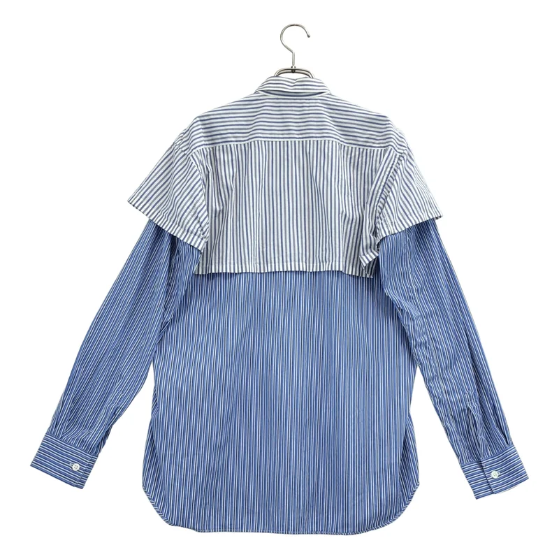 COMME des GARCONS SHIRT / コムデギャルソンシャツ | ストライプ オーバーシルエット レイヤードスリーブ シャツ | S | メンズ