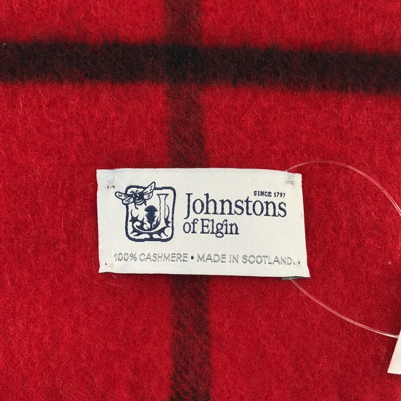 JOHNSTONS OF ELGIN / ジョンストンズオブエルガン | カシミヤ チェック フリンジマフラー |