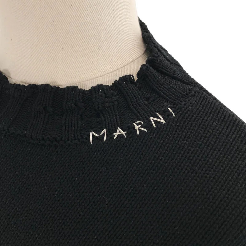 MARNI / マルニ | 2023AW | コットン ダメージ加工 クルーネック ニット | 50 | メンズ