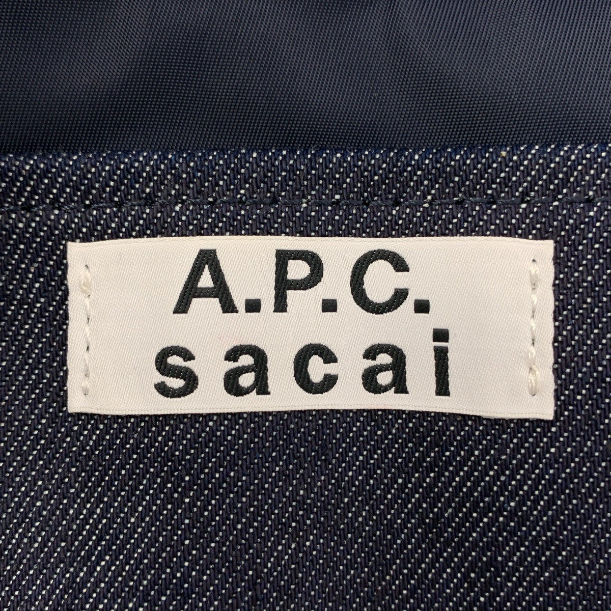 sacai / サカイ | × A.P.C. / アーペーセー ロゴ デニム トートバッグ