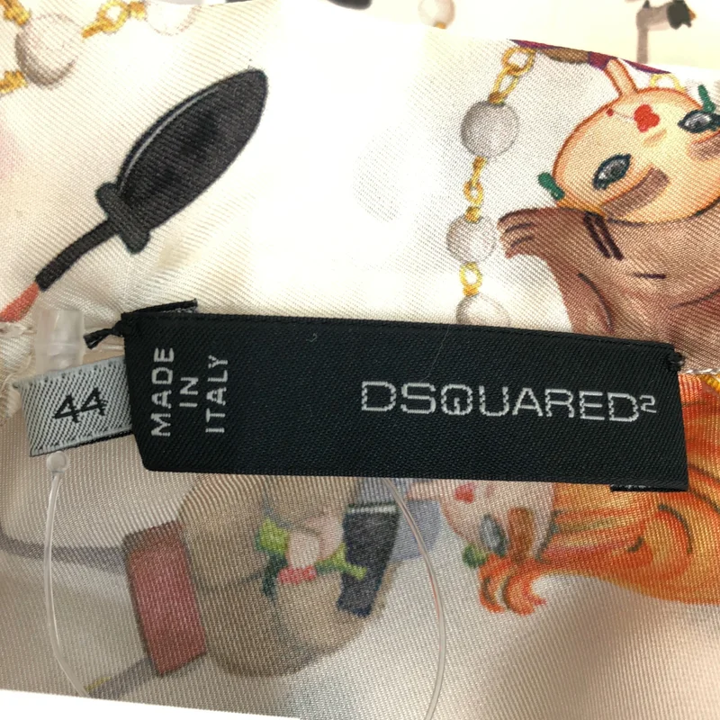 DSQUARED2 / ディースクエアード | 総柄プリント ボウタイ ノースリーブブラウス | 44 | レディース