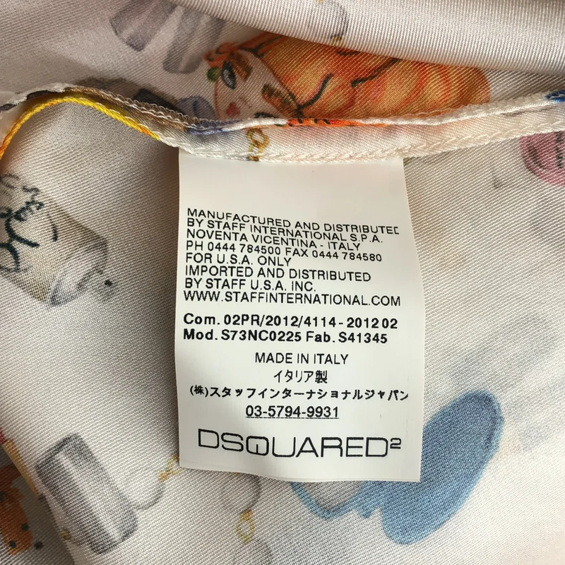 DSQUARED2 / ディースクエアード | 総柄プリント ボウタイ ノースリーブブラウス | 44 | レディース