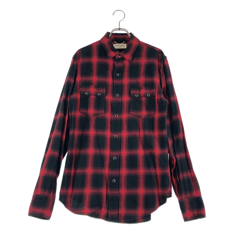 SAINT LAURENT PARIS / サンローランパリ | 2015AW | エディ期 チェック ウエスタンシャツ | S | メンズ