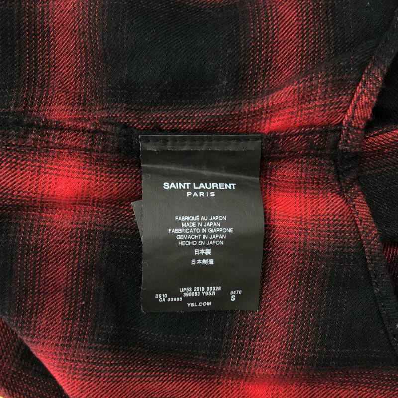 SAINT LAURENT PARIS / サンローランパリ | 2015AW | エディ期 チェック ウエスタンシャツ | S | メンズ
