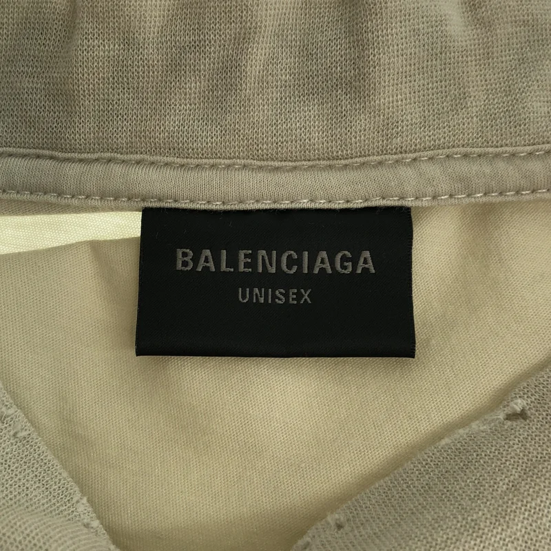 BALENCIAGA / バレンシアガ | ダメージ加工 ロゴエンブロイダリー  ロングスリーブカットソー | L | レディース