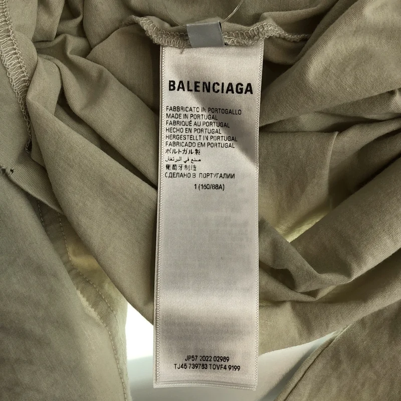BALENCIAGA / バレンシアガ | ダメージ加工 ロゴエンブロイダリー  ロングスリーブカットソー | L | レディース