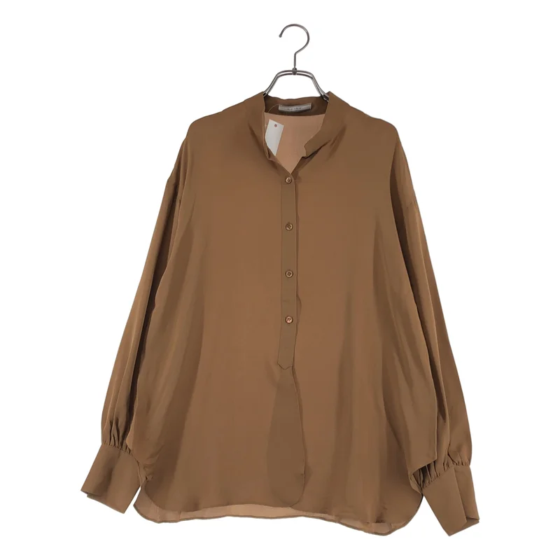 BEIGE， / ベイジ | silk 100％ / シルク スタンドカラー シャツ ブラウス | 4 | レディース