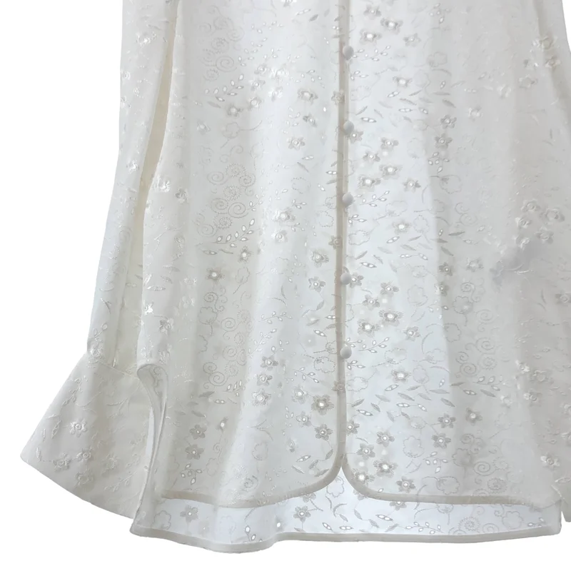 Mame Kurogouchi / マメクロゴウチ | 2025AW | Triacetate Georgette Floral Embroidery Top フローラルエンブロイダリーシャツ | 3 |