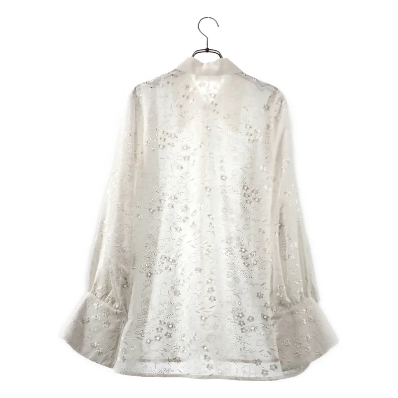 Mame Kurogouchi / マメクロゴウチ | 2025AW | Triacetate Georgette Floral Embroidery Top フローラルエンブロイダリーシャツ | 3 |