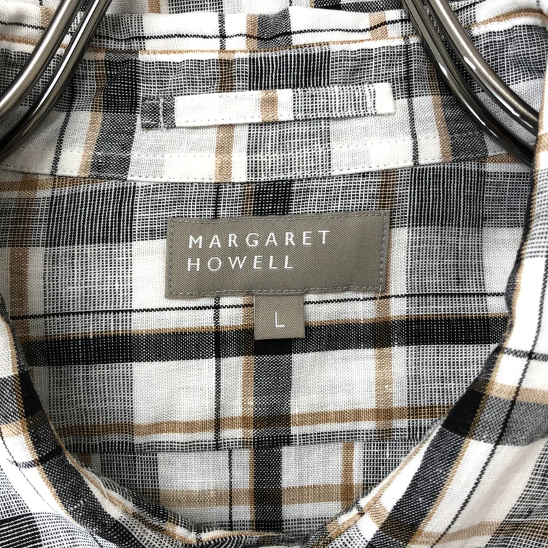 MARGARET HOWELL / マーガレットハウエル | リネン チェック ロングシャツ | L | メンズ