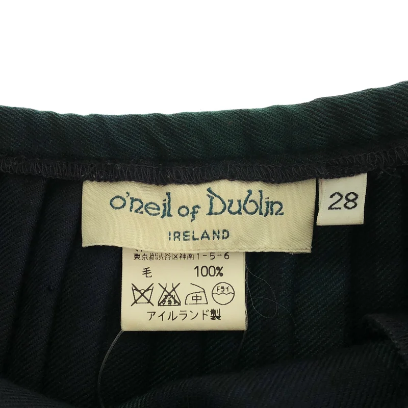 O'NEIL OF DUBLIN / オニールオブダブリン | ウール チェック バックプリーツ キルトスカート | 28 | レディース