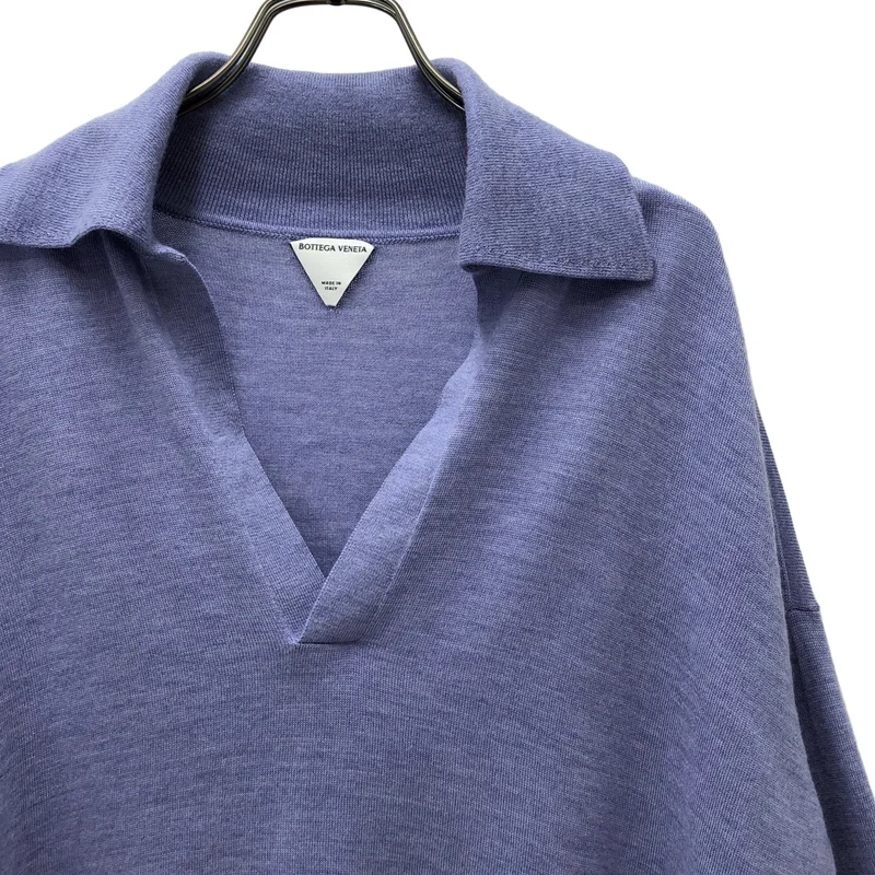 BOTTEGA VENETA / ボッテガヴェネタ | 2023AW | ウール ロゴ刺しゅう スキッパーカラーニット | XS | メンズ