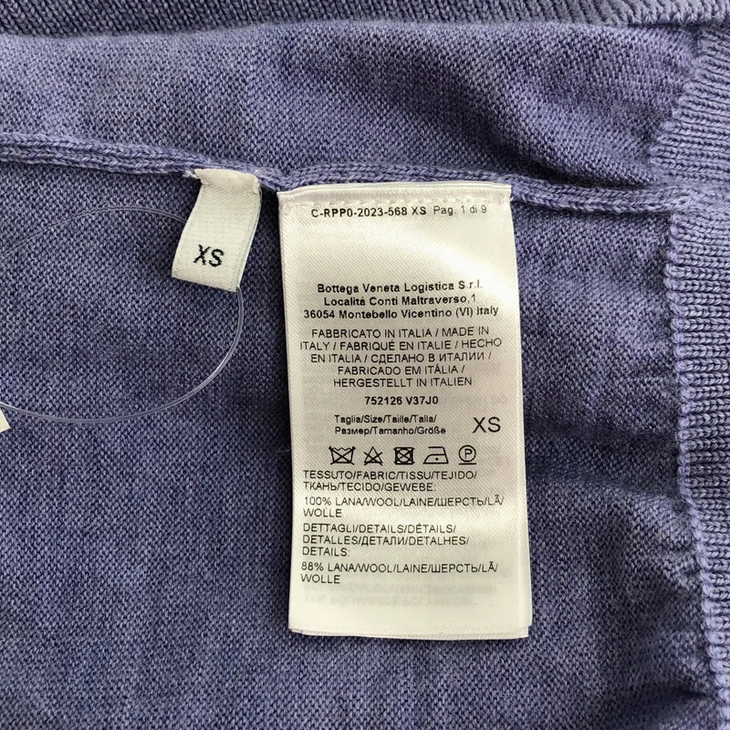 BOTTEGA VENETA / ボッテガヴェネタ | 2023AW | ウール ロゴ刺しゅう スキッパーカラーニット | XS | メンズ