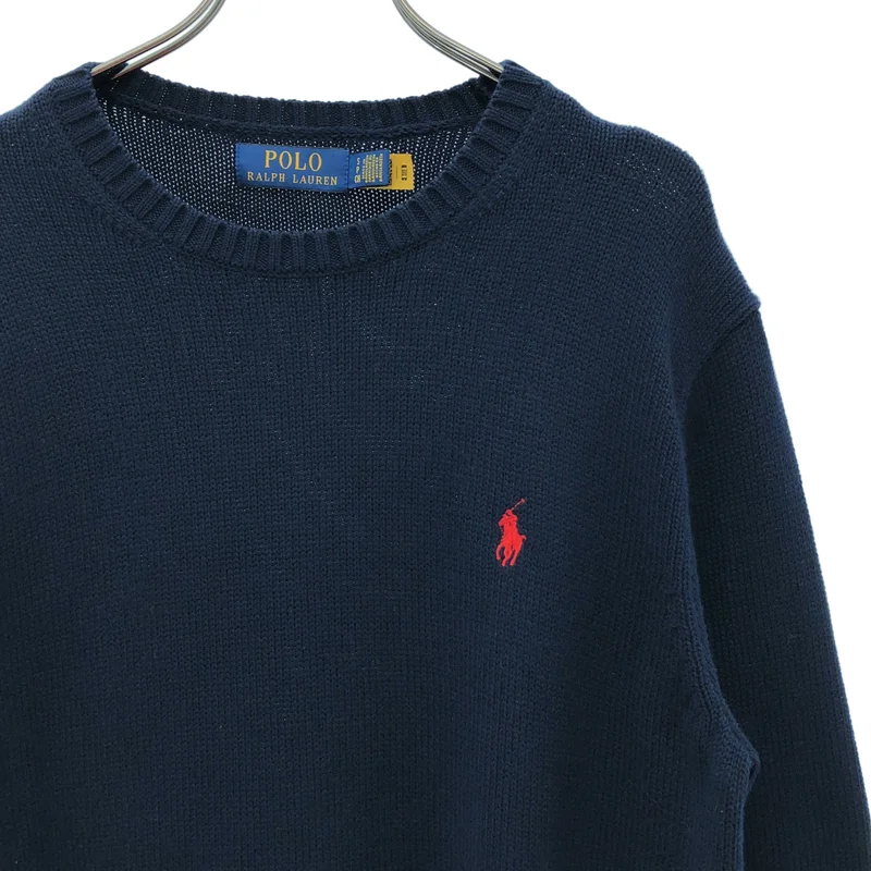 POLO RALPH LAUREN / ポロラルフローレン | コットン ロゴ刺しゅう クルーネックニット | S | メンズ