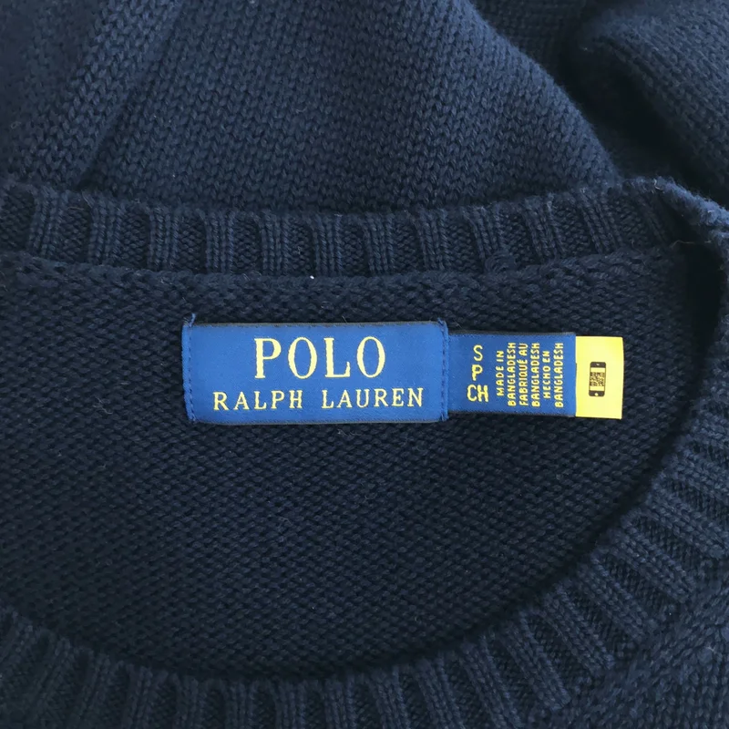 POLO RALPH LAUREN / ポロラルフローレン | コットン ロゴ刺しゅう クルーネックニット | S | メンズ