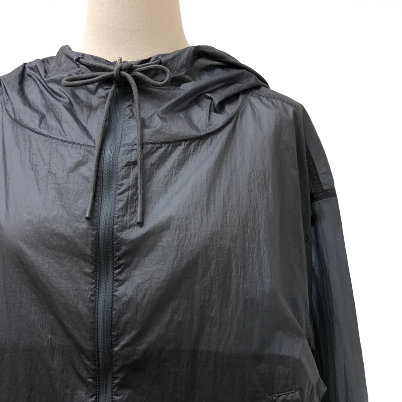 AMOMENTO / アモーメント | 2024SS | REVERSIBLE SHIRRING CROP HOODED JUMPER / リバーシブル シャーリングクロップ フーデッドジャンパー | 0 | レディース
