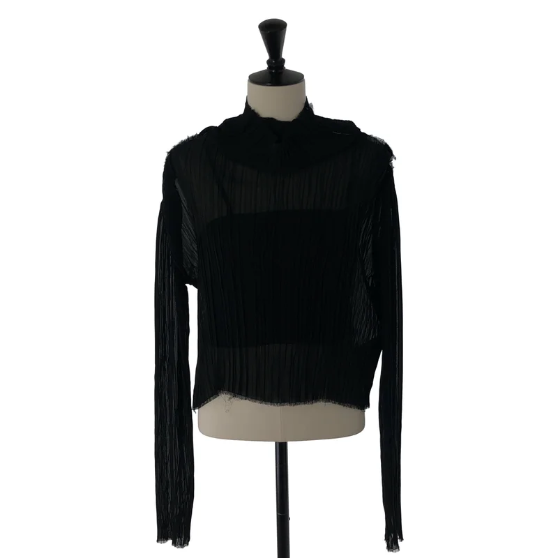 MM6 Maison Margiela / エムエムシックスメゾンマルジェラ | プリーツ シャツ_長袖 S52NH0012 | S | レディース