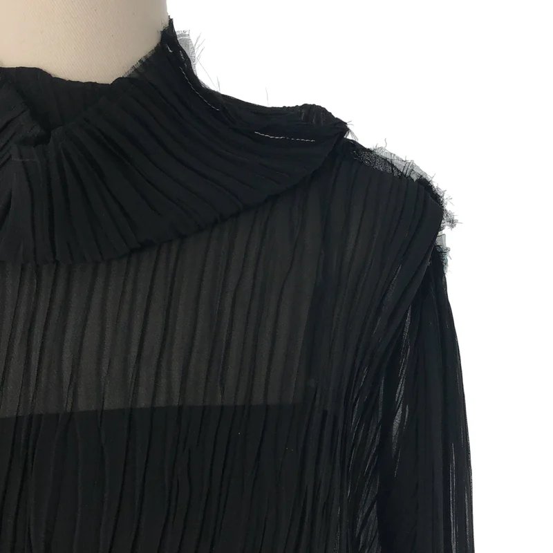 MM6 Maison Margiela / エムエムシックスメゾンマルジェラ | プリーツ シャツ_長袖 S52NH0012 | S | レディース