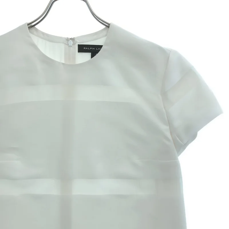 RALPH LAUREN / ラルフローレン | シルク 切替 ボーダー フレンチスリーブ ドレス ワンピース | 4 | レディース
