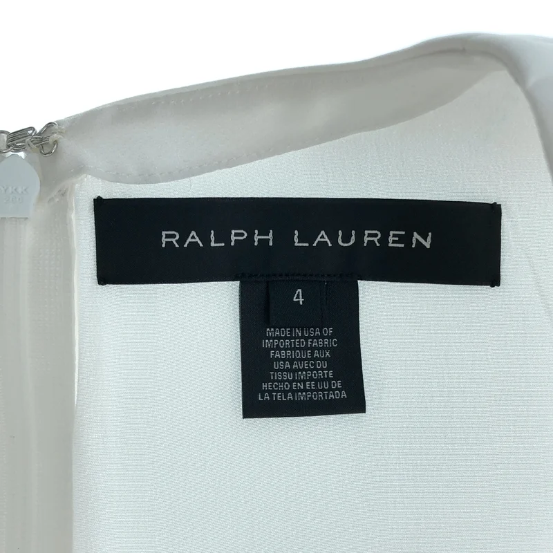 RALPH LAUREN / ラルフローレン | シルク 切替 ボーダー フレンチスリーブ ドレス ワンピース | 4 | レディース