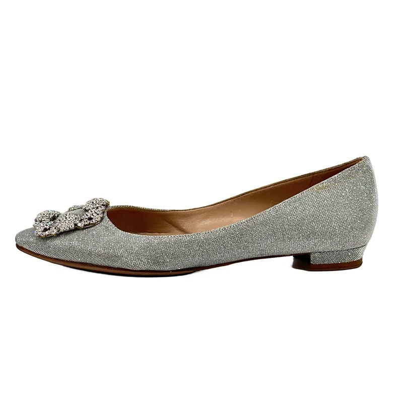 MANOLO BLAHNIK / マノロブラニク | ハンギシ ビジューバックル フラットパンプス | 36 1/2 | レディース