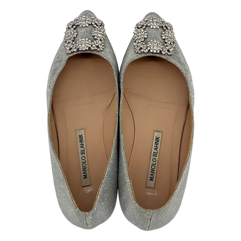 MANOLO BLAHNIK / マノロブラニク | ハンギシ ビジューバックル フラットパンプス | 36 1/2 | レディース
