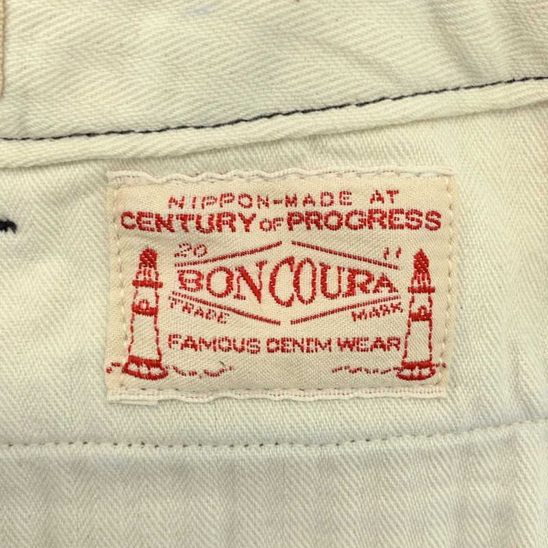 BONCOURA / ボンクラ | ヘリンボーン ボタンフライ ストレートデニムパンツ | 28 | メンズ