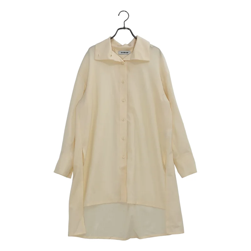 CABaN / キャバン | ウール ハイネック ロングシャツ | S | レディース