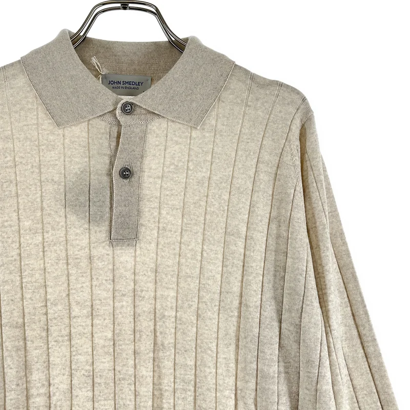 JOHN SMEDLEY / ジョンスメドレー | メリノウール リブニットポロシャツ | S | メンズ