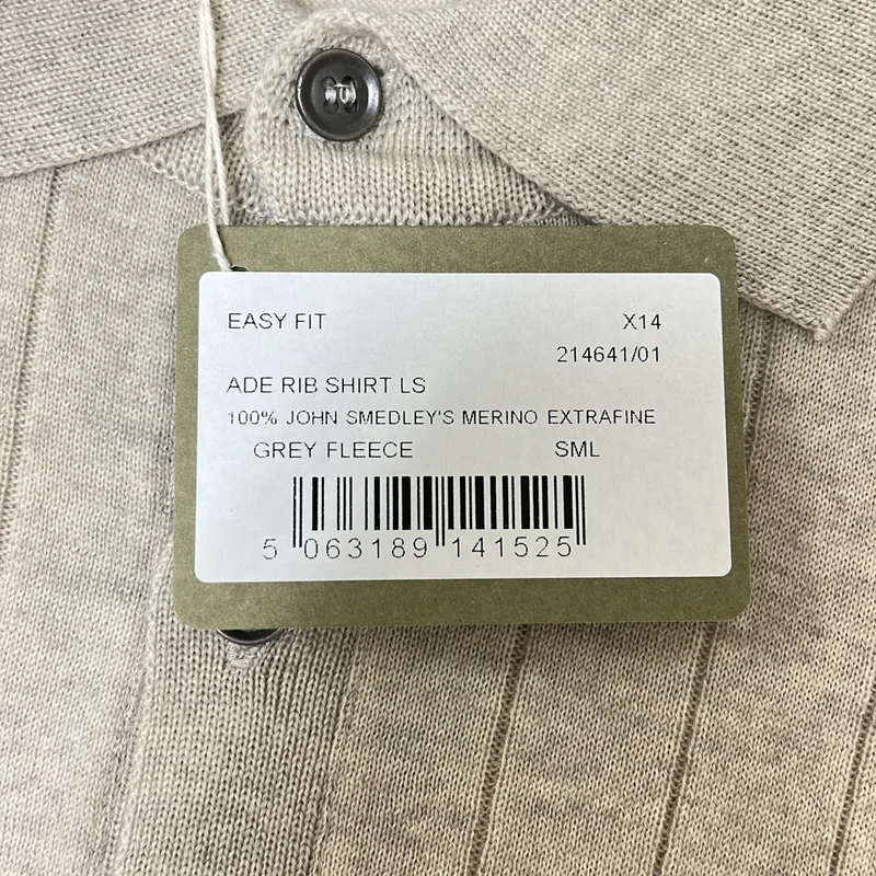 JOHN SMEDLEY / ジョンスメドレー | メリノウール リブニットポロシャツ | S | メンズ