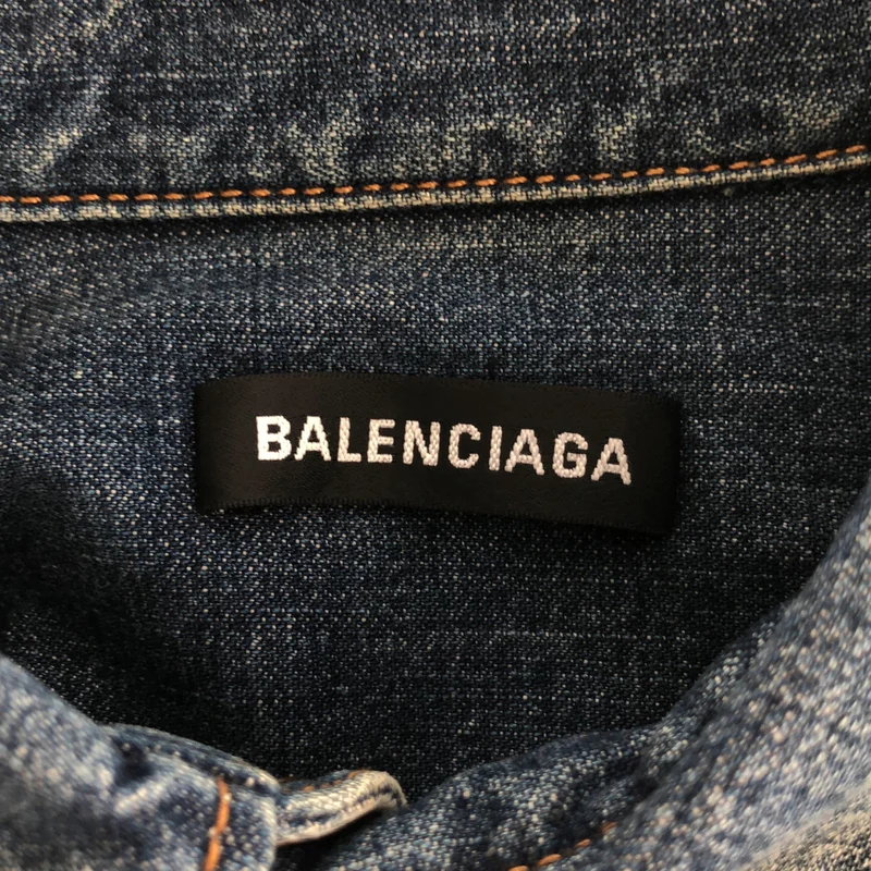 BALENCIAGA / バレンシアガ | バックロゴ 刺しゅう デニムシャツ | 38 | メンズ